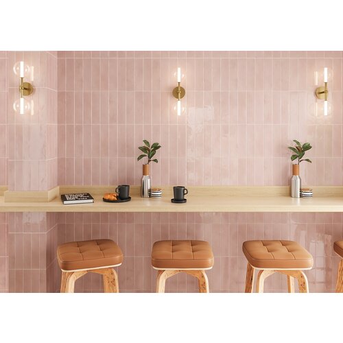 Wandtegel Desert Rose Glossy 6,2x25 cm