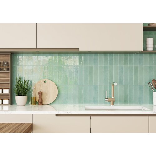 Wandtegel Maris Fresh Mint Glossy 6,2x25 cm