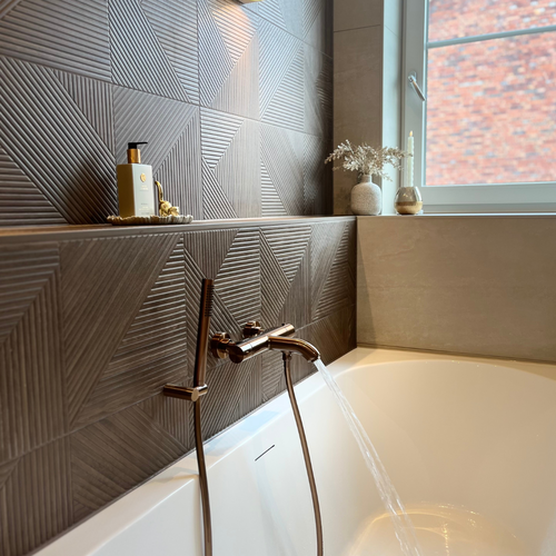 Colorker Tegels Colorker Tangram Coffee 31,6x100 cm Colorker Tegels Colorker Tangram Coffee 31,6x100 cm