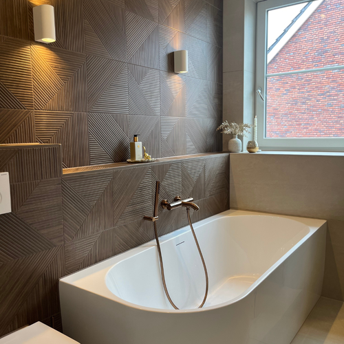 Colorker Tegels Colorker Tangram Coffee 31,6x100 cm Colorker Tegels Colorker Tangram Coffee 31,6x100 cm