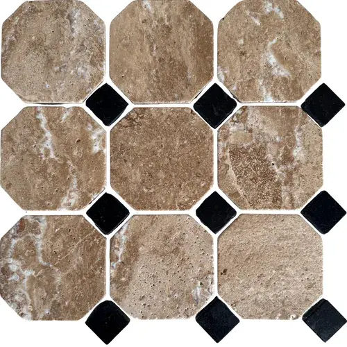 Tile Embassy Cleo Yellow Travertin - Black Marble Tile Embassy Cleo Yellow Travertin - Black Marble