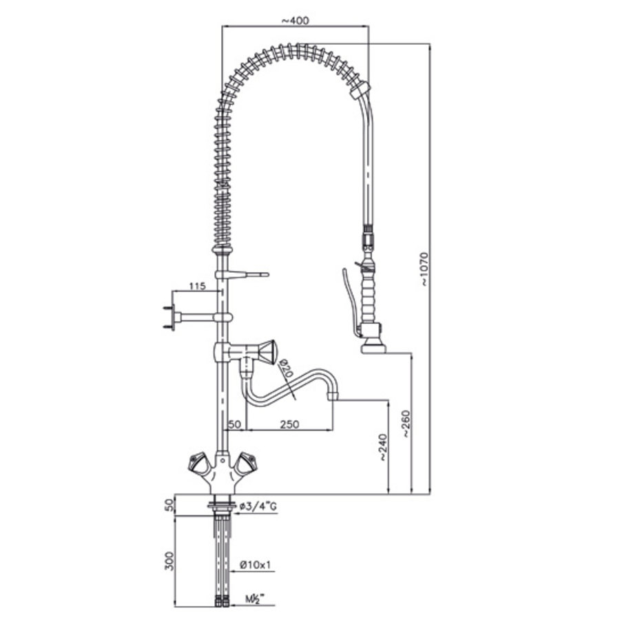 Vorspüldusche mit Mischbatterie