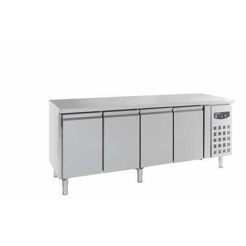  Combisteel Gekühlte Werkbank 4 Türen aus Edelstahl | 4x 1 / 1GN | 223 x 70 x 86 cm 