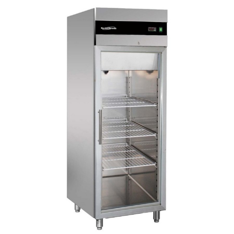 Horeca Kühlschrank Edelstahl mit Glastür 590 Liter