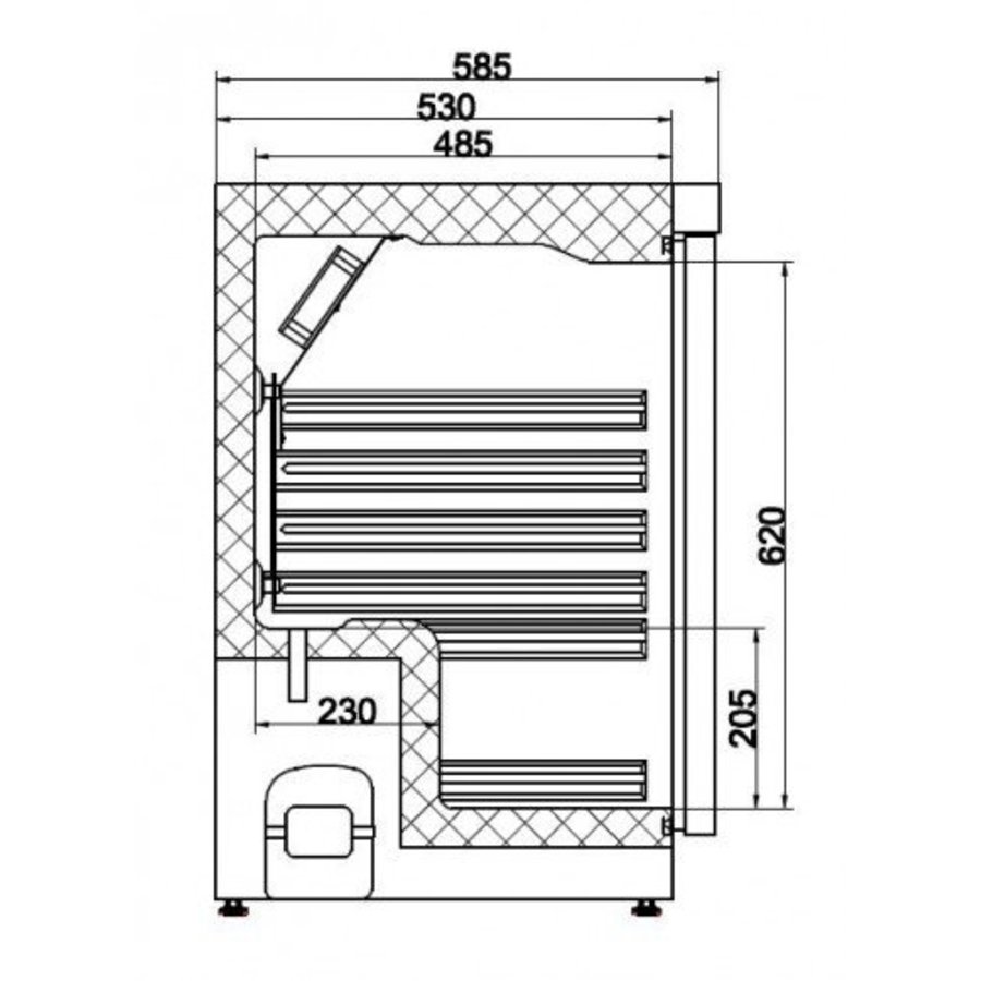 Mini-Kühlschrank aus Edelstahl | 130 Liter | Ein Etikett