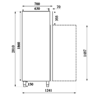 Gefrierschrank luftgekühlten 350 Liter 48,4 cm x70x201