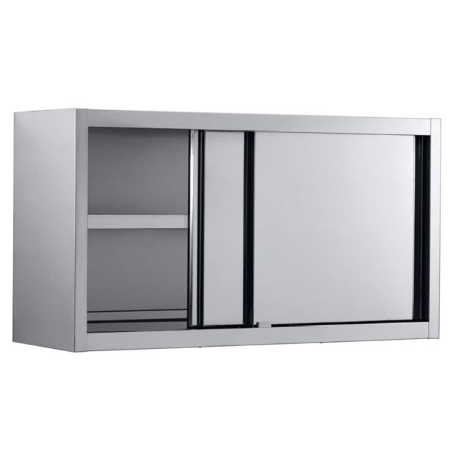 Wandschrank Edelstahl Schiebetüren | 100(B)x40(T)x66(H) cm