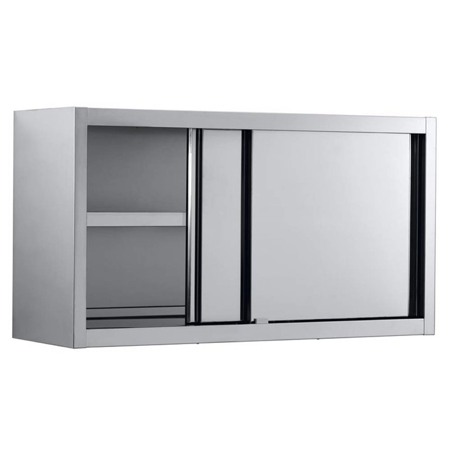 Wandschrank Edelstahl Schiebetüren | 140(B)x40(T)x65(H) cm