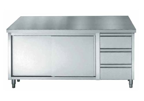  Combisteel Edelstahl-Schrank mit Schubladen | 160x70x (H) 85cm 