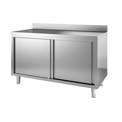  Combisteel Kommode aus Edelstahl 160 x 60 x (H) 85 cm | Mit Spritzschutz 