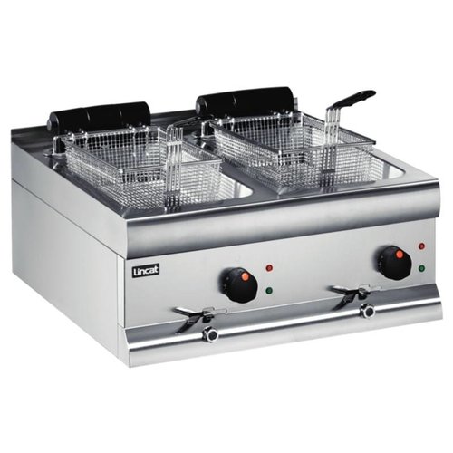  Lincat Silverlink 600 Doppelfritteuse mit Ablauf - 2 x 9 Liter 