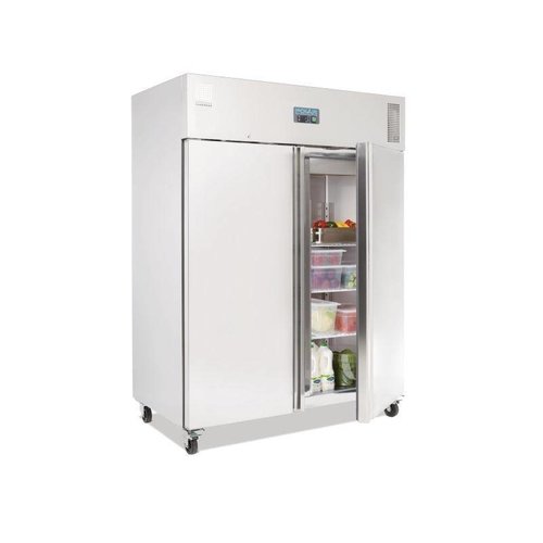  Polar Kühlschrank | Edelstahl | Räder | 1300 Liter | 201(H)x149(B)x84(T) cm 