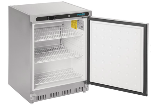  Polar Kühlschrank | Edelstahl | Abschließbare Tür | 150 L | 86(H)x60(B)x59(T) cm 