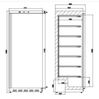 Kühlschrank | Ablschießbare Tür | 600 L | 189(H)x78(B)x70(T) cm