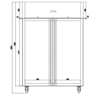 Kühlschrank | Stahl | Aluminium | 2 Abschließbare Türen | 1200L | 200(H)x135(B)x82(T) cm