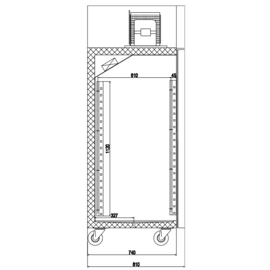 Kühlschrank | Stahl | Aluminium | 2 Abschließbare Türen | 1200L | 200(H)x135(B)x82(T) cm