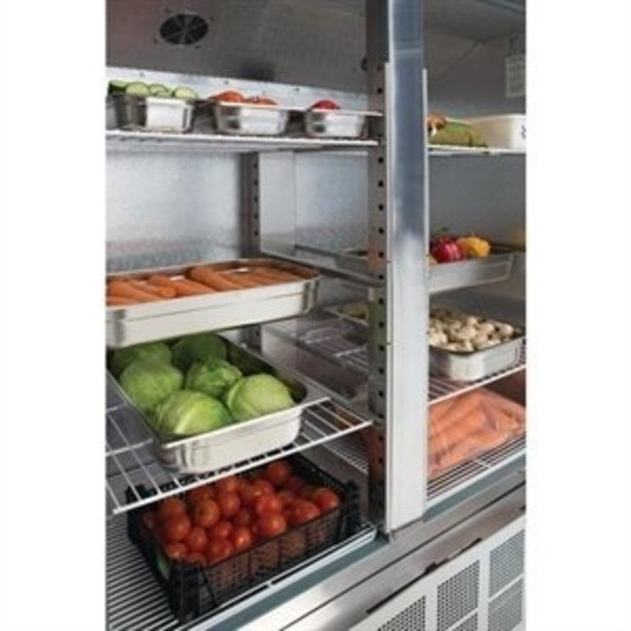 Kühlschrank | Edelstahl | Aluminium | 2 Selbstschließende Türen | 1200L | 200(H)x134(B)x82(T) cm