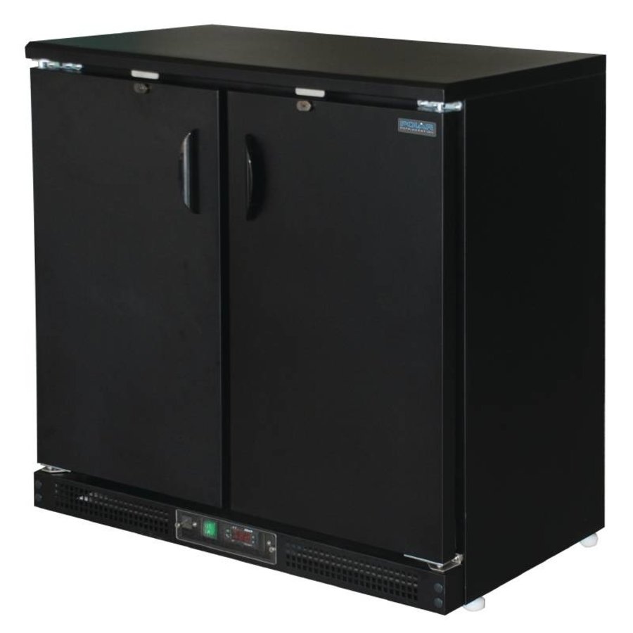 Barkühlschrank | Schwarz | 2 Abschließbare Türen | 140 Liter | 92(H)x92(B)x54(T) cm