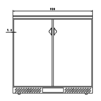Barkühlschrank | Schwarz | 2 Abschließbare Türen | 140 Liter | 92(H)x92(B)x54(T) cm