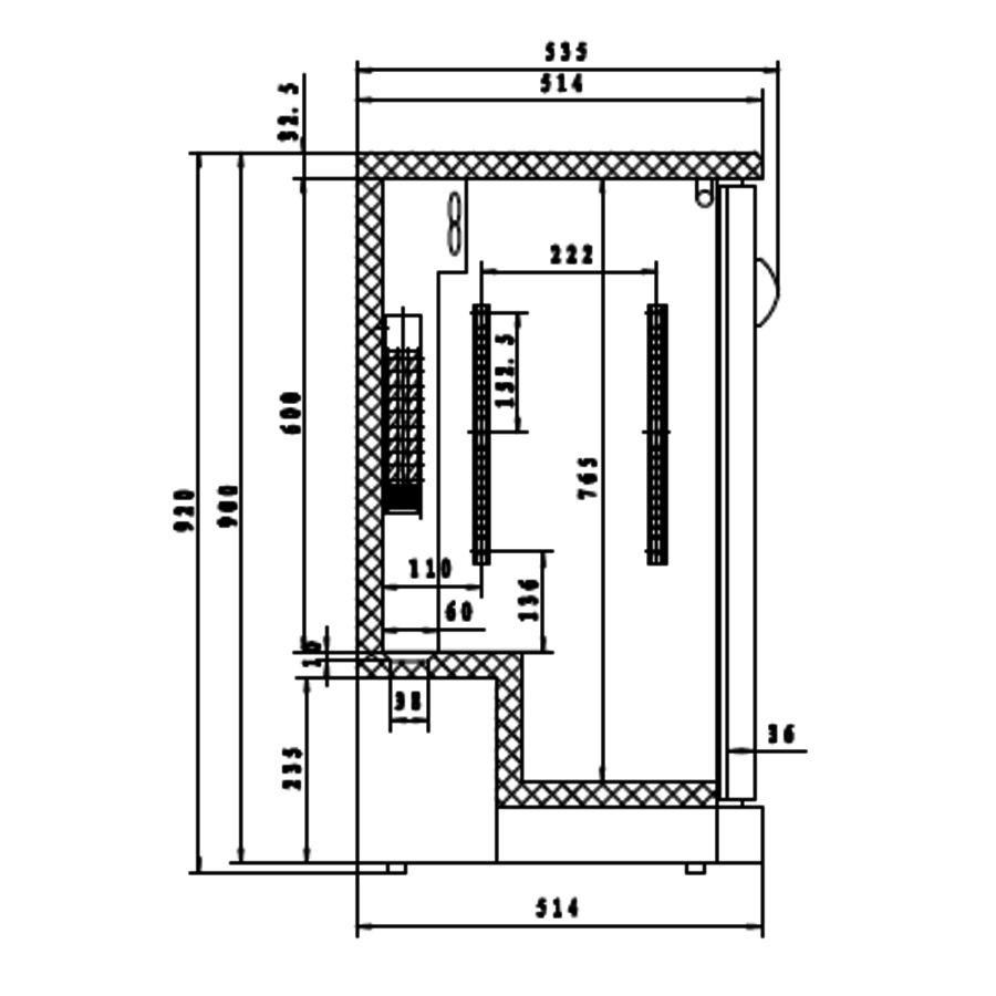 Barkühlschrank | Schwarz | 2 Abschließbare Türen | 140 Liter | 92(H)x92(B)x54(T) cm