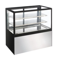 Kühlvitrine | Edelstahl | 385 L | 120(H)x120(B)x68(T) cm