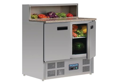  Polar Saladette | Gekühlt | 390L | Marmor | 2 Türen | 110(H)x90(B)x70(T) cm 