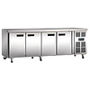 Polar Tischkühlschrank | Edelstahl |  4 Selbstschließende Türen | 553 L | 86(H)x223(B)x70(T) cm