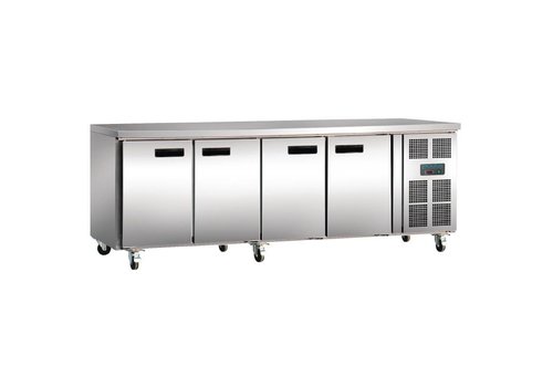  Polar Tischkühlschrank | Edelstahl |  4 Selbstschließende Türen | 553 L | 86(H)x223(B)x70(T) cm 