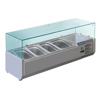 Kühlaufsatz mit Glasaufsatz | 3x1/3 GN+1x1/2 GN | 200x134x70cm