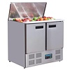 Polar Saladette | Gekühlt | Rostfreier Stahl | 2 Türen | Schneidebrett | 240 L | 89(H)x90(B)×70(T) cm