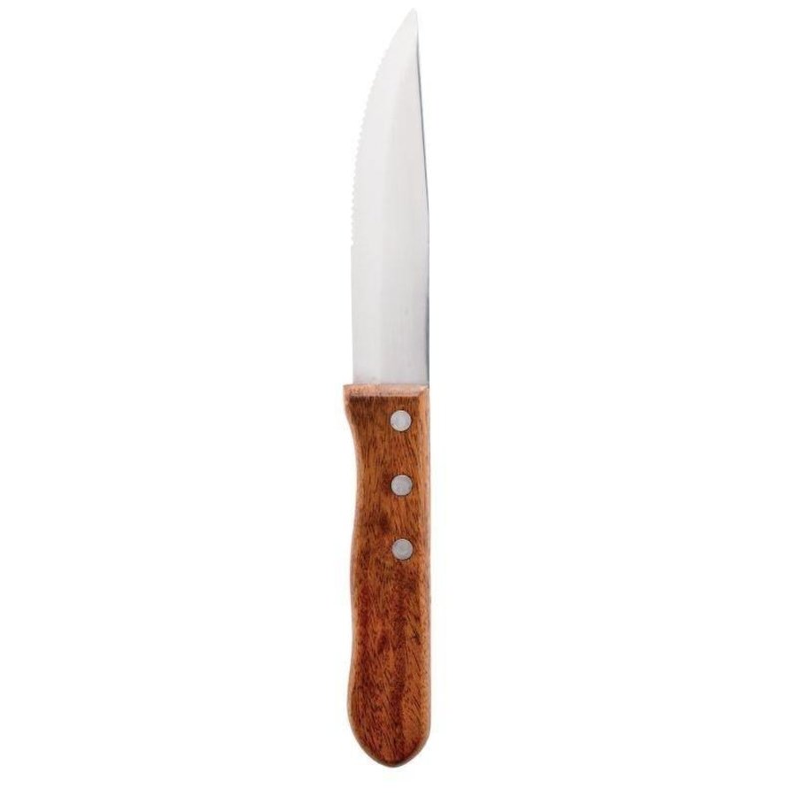 Horeca Steakmesser 25 cm Holzgriff | 12 Stück