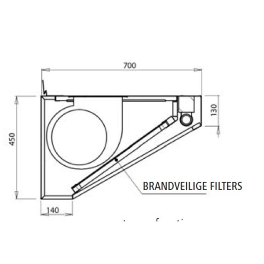 Wandhaube Profi 130(B)x70(T)x45(H) cm