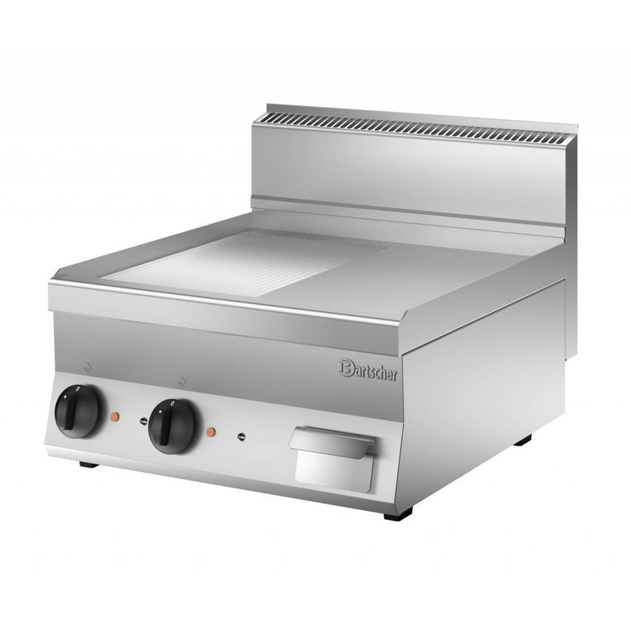 Elektrogrillplatte glatt und gerippt 60x65 cm