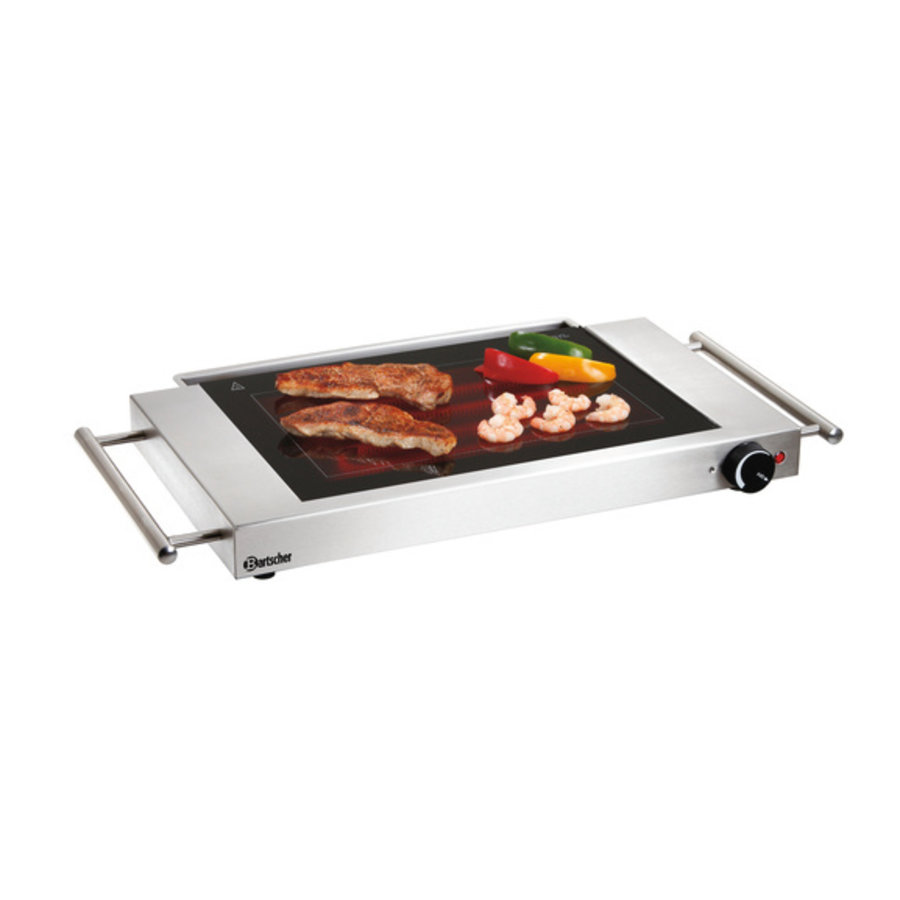 Elektrische Horeca Grillplatte | Edelstahl | 38,5 x 28,5 cm