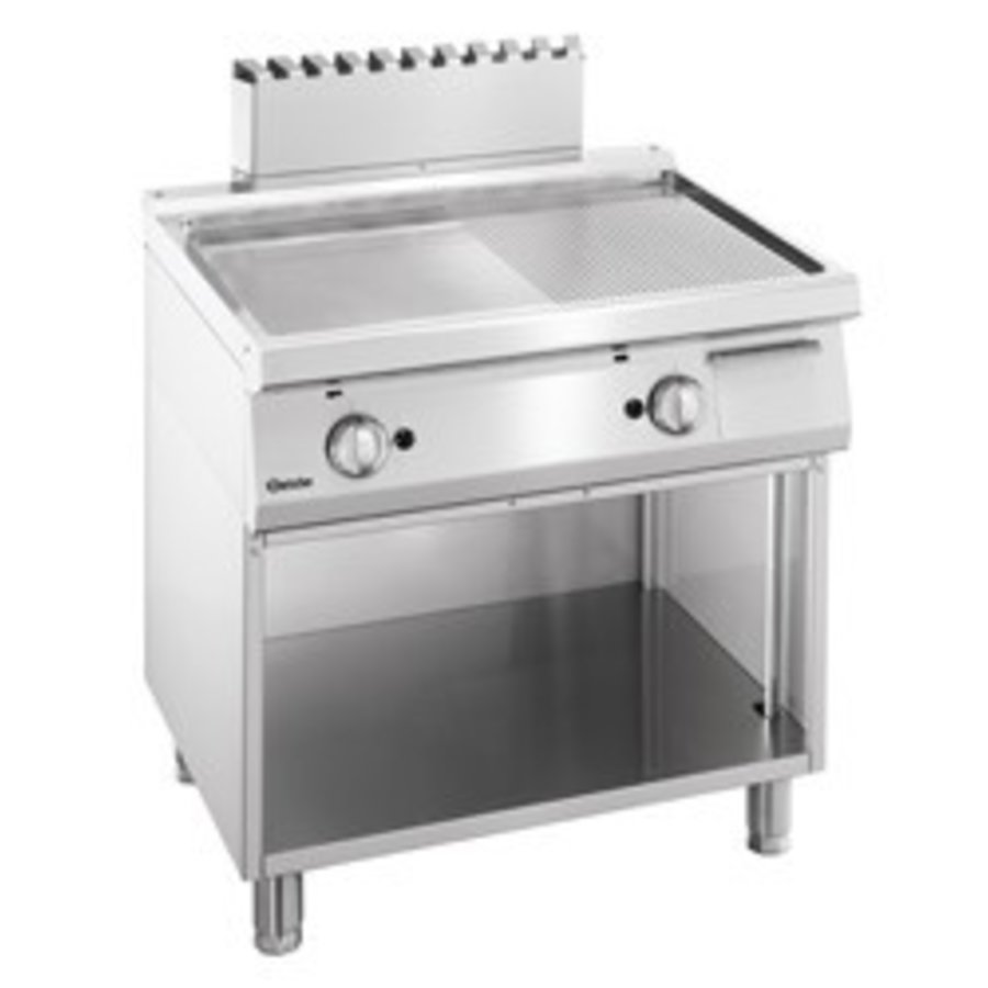 Gasplatte Horeca glatt gerippt | (B) 800 x (T) 700 x (H) 850 mm