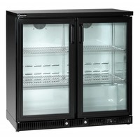 Backbar-Kühler | Schwarz | 2 Glastüren | 220L