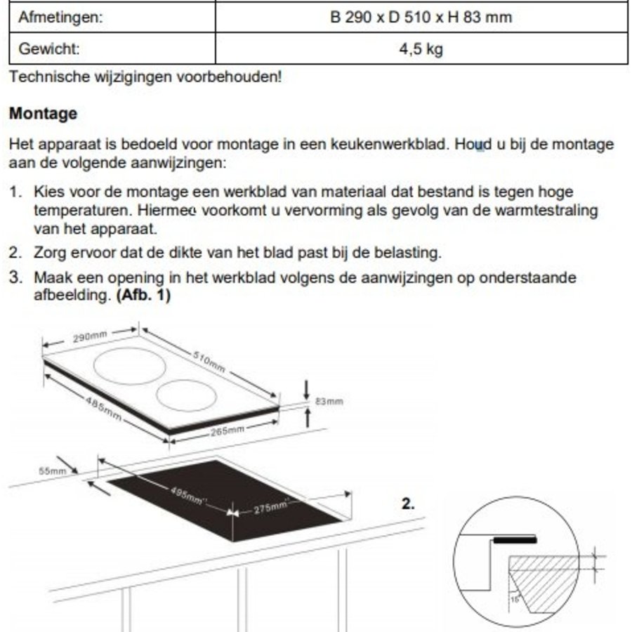 Induktionsherd 2 Zonen | 3000Watt