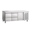 Bartscher Kühlen Sie Workbench Stainless | 1 Tür 4 Drawer