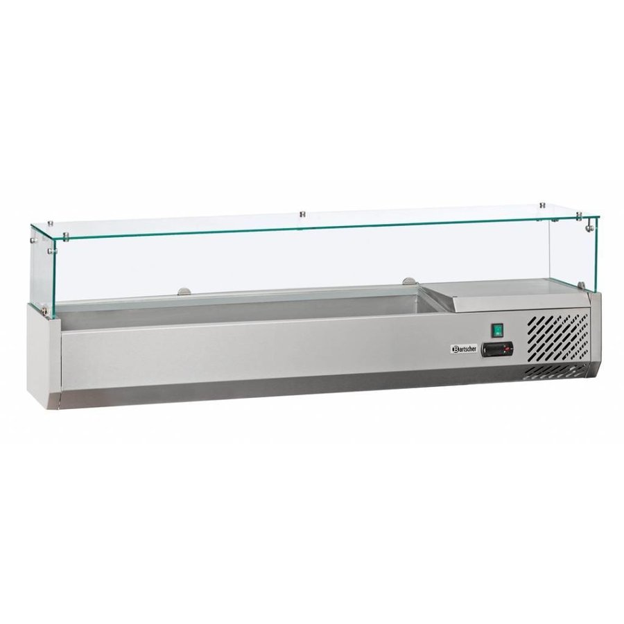 Kühlaufsatz mit Glasaufsatz | 6x1/4 GN | 140x33.5x44cm