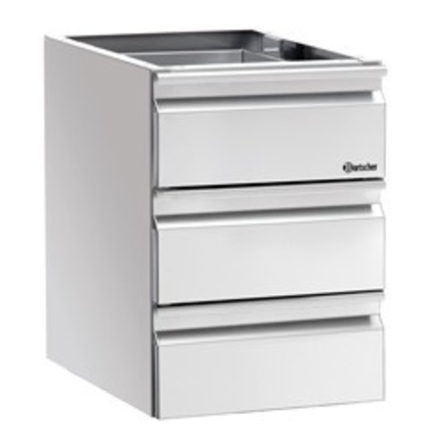 Serie 600 Schubladenschrank Edelstahl | 40(B)x59(T)x57(H) cm