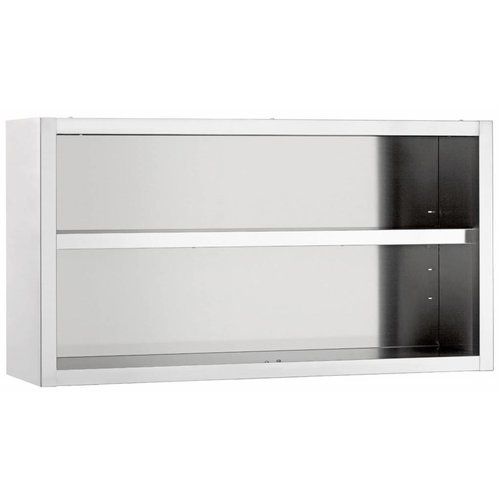  Bartscher Wandschrank Edelstahl ohne Türen | 160(B)x40(T)x66(H) cm 