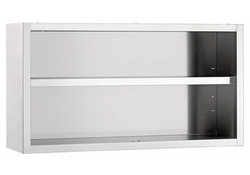  Bartscher Wandschrank Edelstahl ohne Türen | 180(B)x40(T)x66(H) cm 