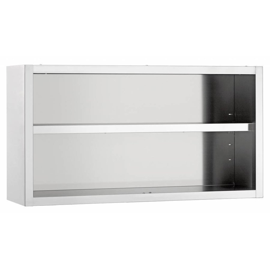 Wandschrank Edelstahl Offen | 200(B)x40(T)x66(H) cm