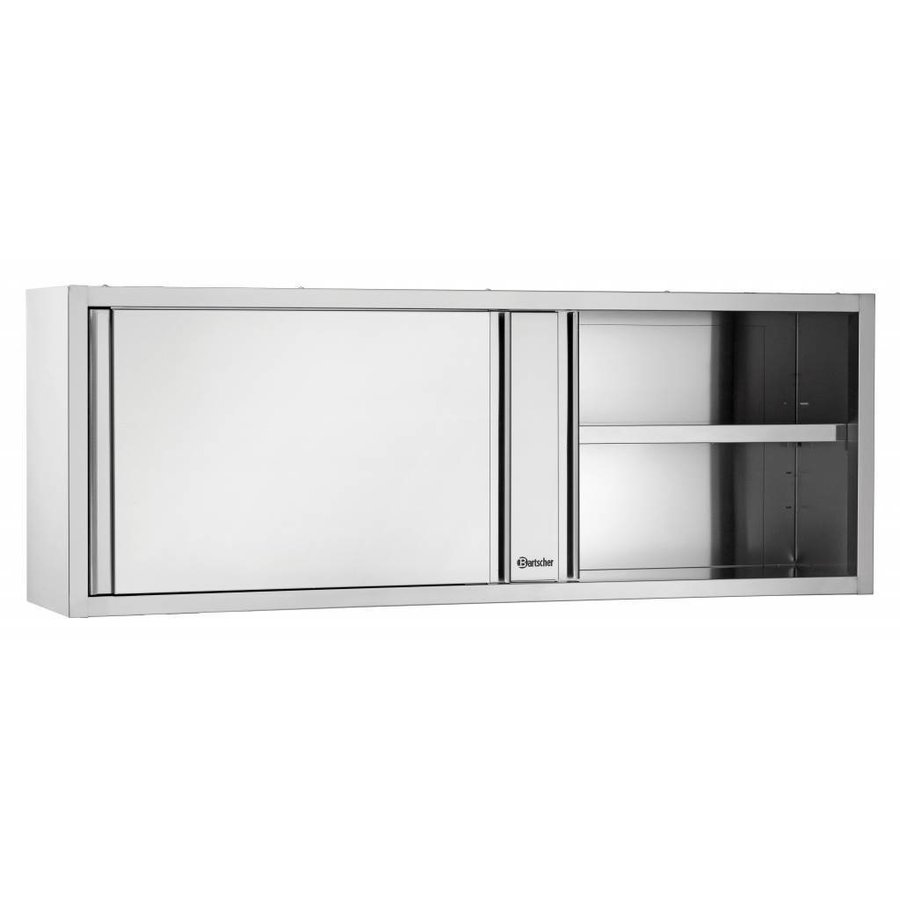 Wandschrank Edelstahl Schiebetüren | 120(B)x40(T)x66(H) cm