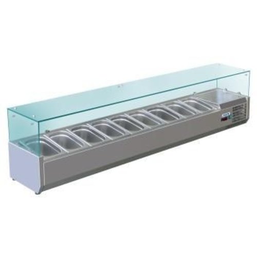  Saro Kühlaufsatz mit Glasaufsatz | 10x1/4 GN | 200x33.5x43.5cm 