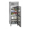 Saro Professioneller Kühlschrank mit Gefrierfach | Edelstahl | Selbstschließende Tür | 68x83x201 cm