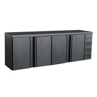 Bar Kühlschrank 4 Türen Schwarz - LUXUS-SERIE