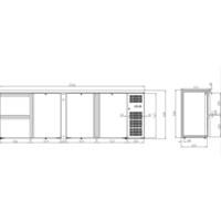 Barkühlschrank | 3-türig mit 2 Schubladen | Serie U