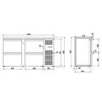 Barkühlschrank | 4 Schubladen | Serie U