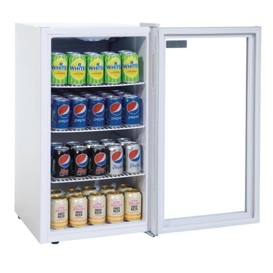 Kühlschrank | Mini | Edelstahl | Glastür | 88L | 83(H)x43(B)x48(T) cm